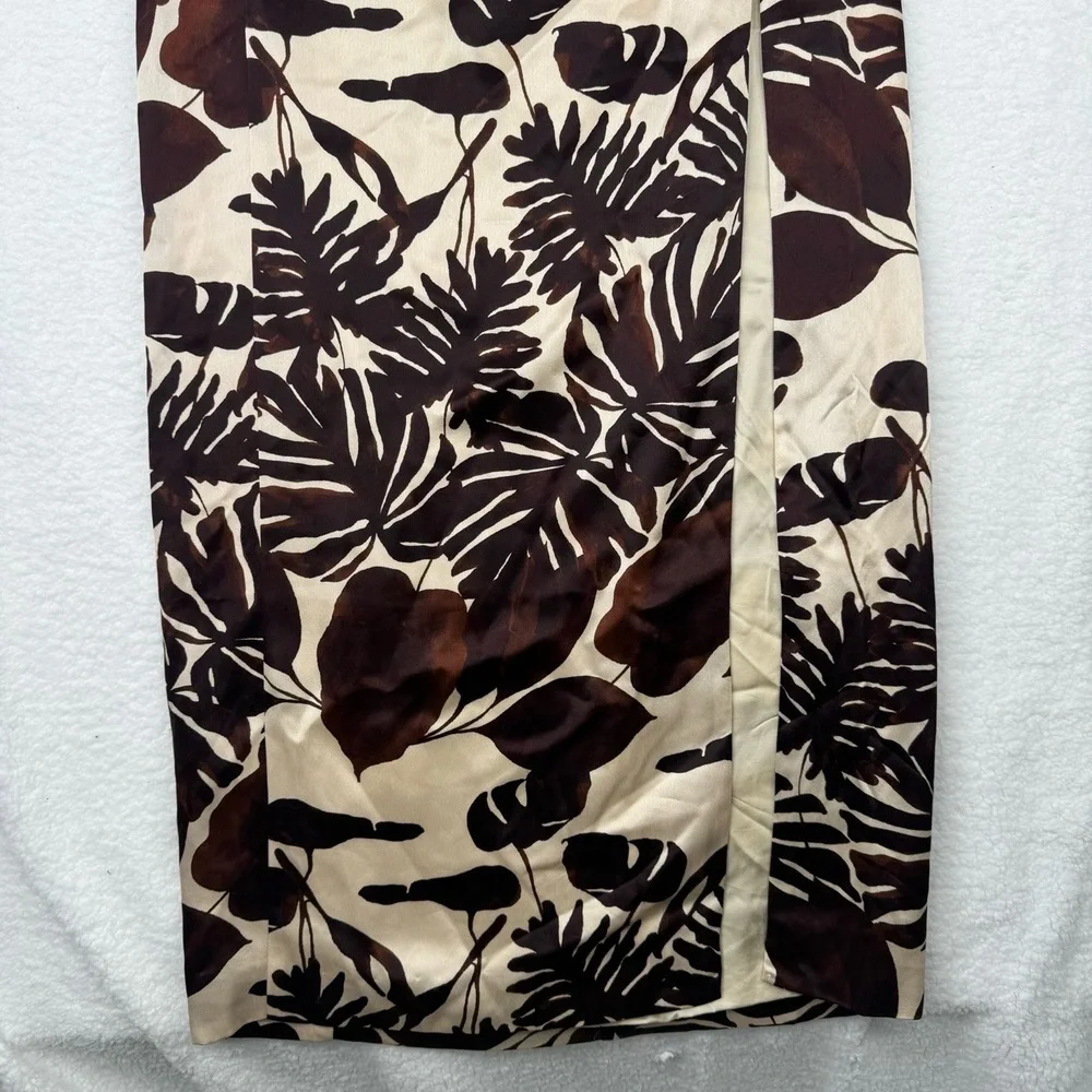 Nicholas The Label Axelie Strapless Tube Gown Dark Chocolate Segovia Print Sz 2 - Picture 4 of 13
